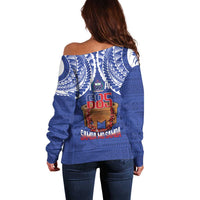 Toa Samoa Rugby Off Shoulder Sweater 685 Pride Tanoa Ula Fala LT14 - Polynesian Pride