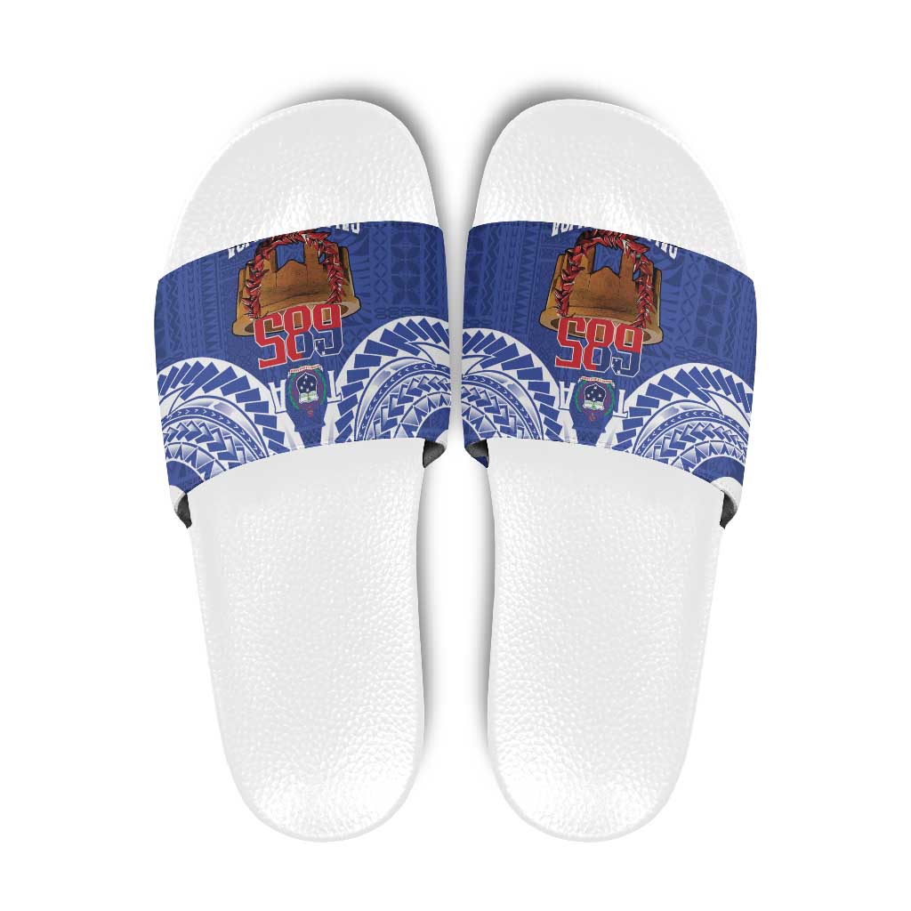 Toa Samoa Rugby Slide Sandals 685 Pride Tanoa Ula Fala LT14 Blue - Polynesian Pride