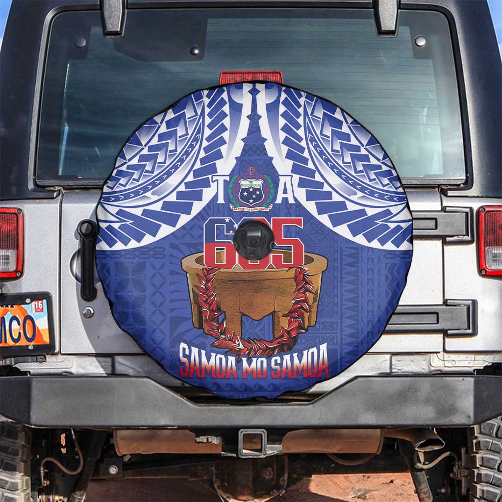 Toa Samoa Rugby Spare Tire Cover 685 Pride Tanoa Ula Fala LT14 Blue - Polynesian Pride