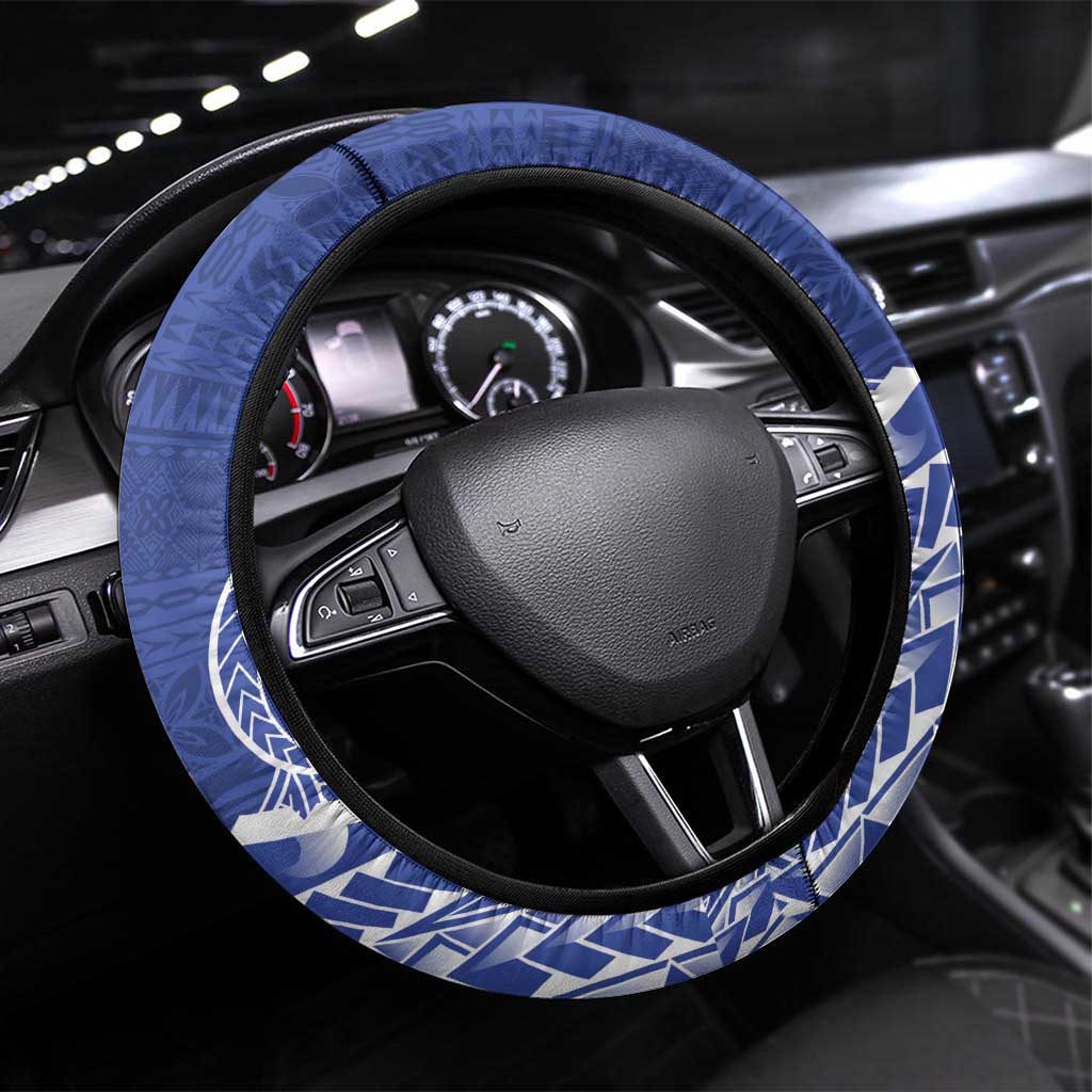 Toa Samoa Rugby Steering Wheel Cover 685 Pride Tanoa Ula Fala LT14 Universal Fit Blue - Polynesian Pride