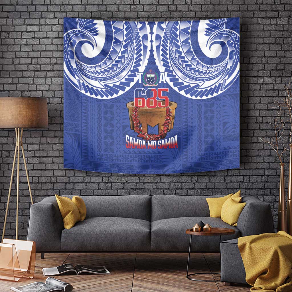 Toa Samoa Rugby Tapestry 685 Pride Tanoa Ula Fala LT14 Blue - Polynesian Pride