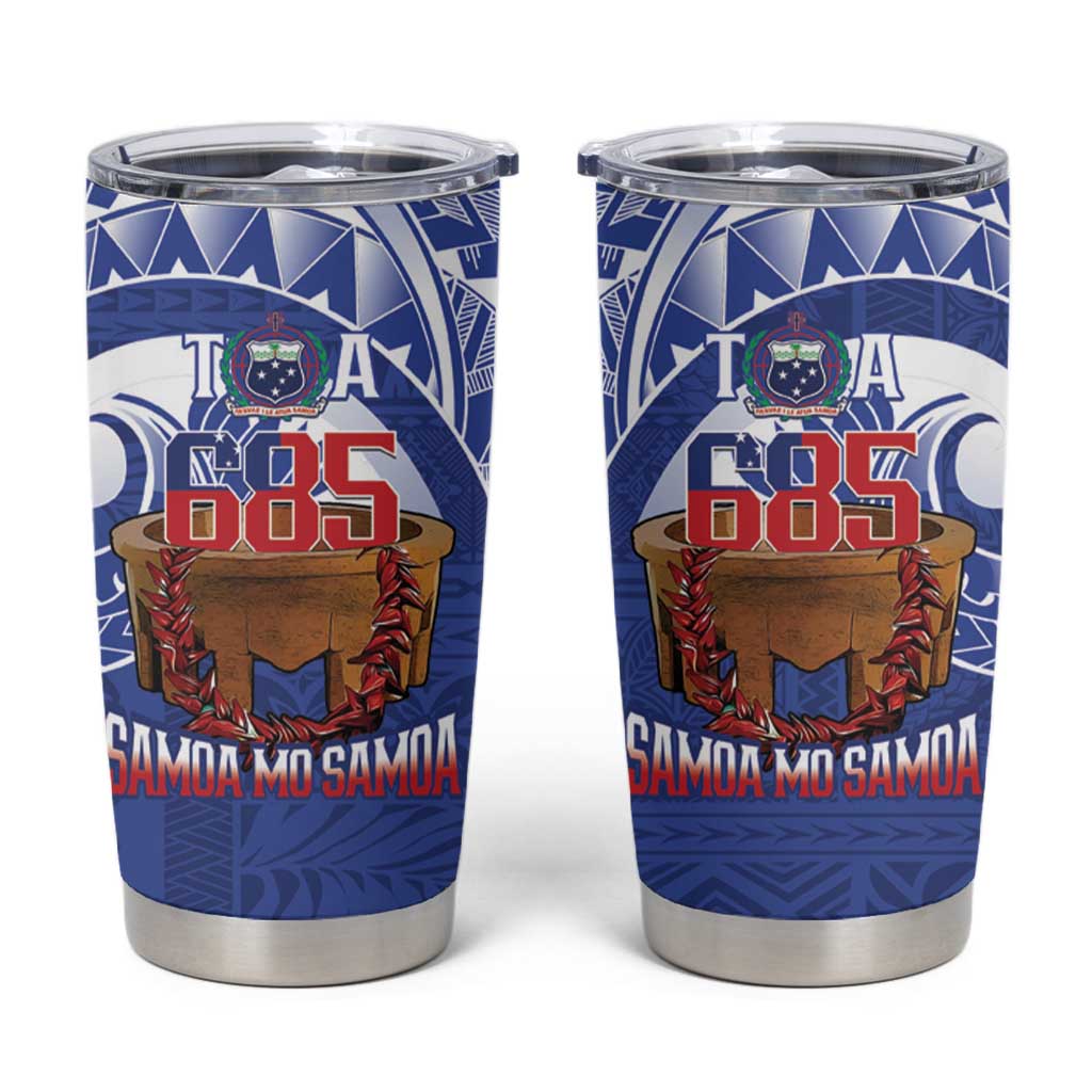 Toa Samoa Rugby Tumbler Cup 685 Pride Tanoa Ula Fala LT14 Blue - Polynesian Pride
