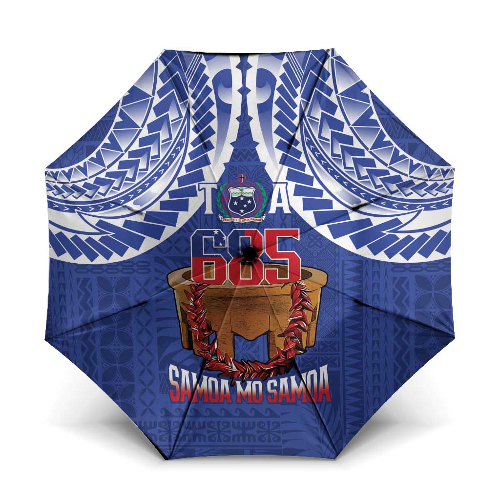 Toa Samoa Rugby Umbrella 685 Pride Tanoa Ula Fala LT14 One Size Folded 11.42 inch Opened Diameter 37.4 inch Blue - Polynesian Pride