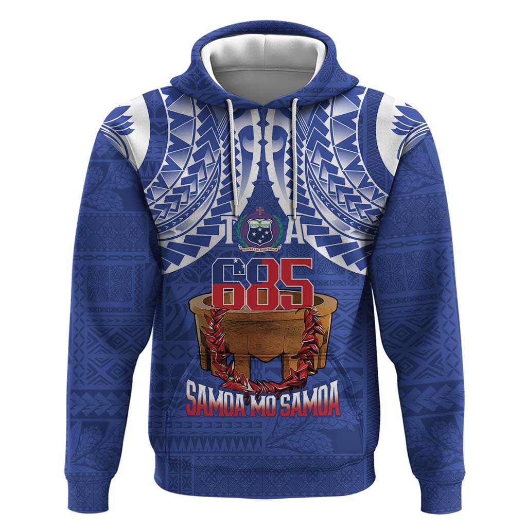 Toa Samoa Rugby Zip Hoodie 685 Pride Tanoa Ula Fala LT14 Pullover Hoodie Blue - Polynesian Pride