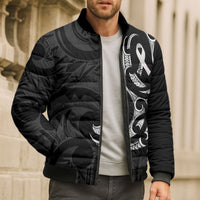 White Ribbon Day New Zealand Bomber Puffer Jacket Aotearoa Maori Pattern LT14 - Polynesian Pride