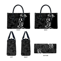 White Ribbon Day New Zealand Leather Bag Aotearoa Maori Pattern LT14 - Polynesian Pride