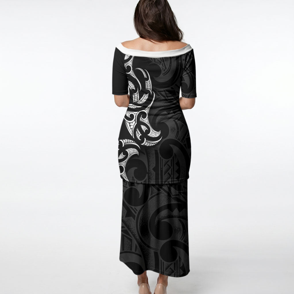 White Ribbon Day New Zealand Puletasi Aotearoa Maori Pattern LT14 - Polynesian Pride