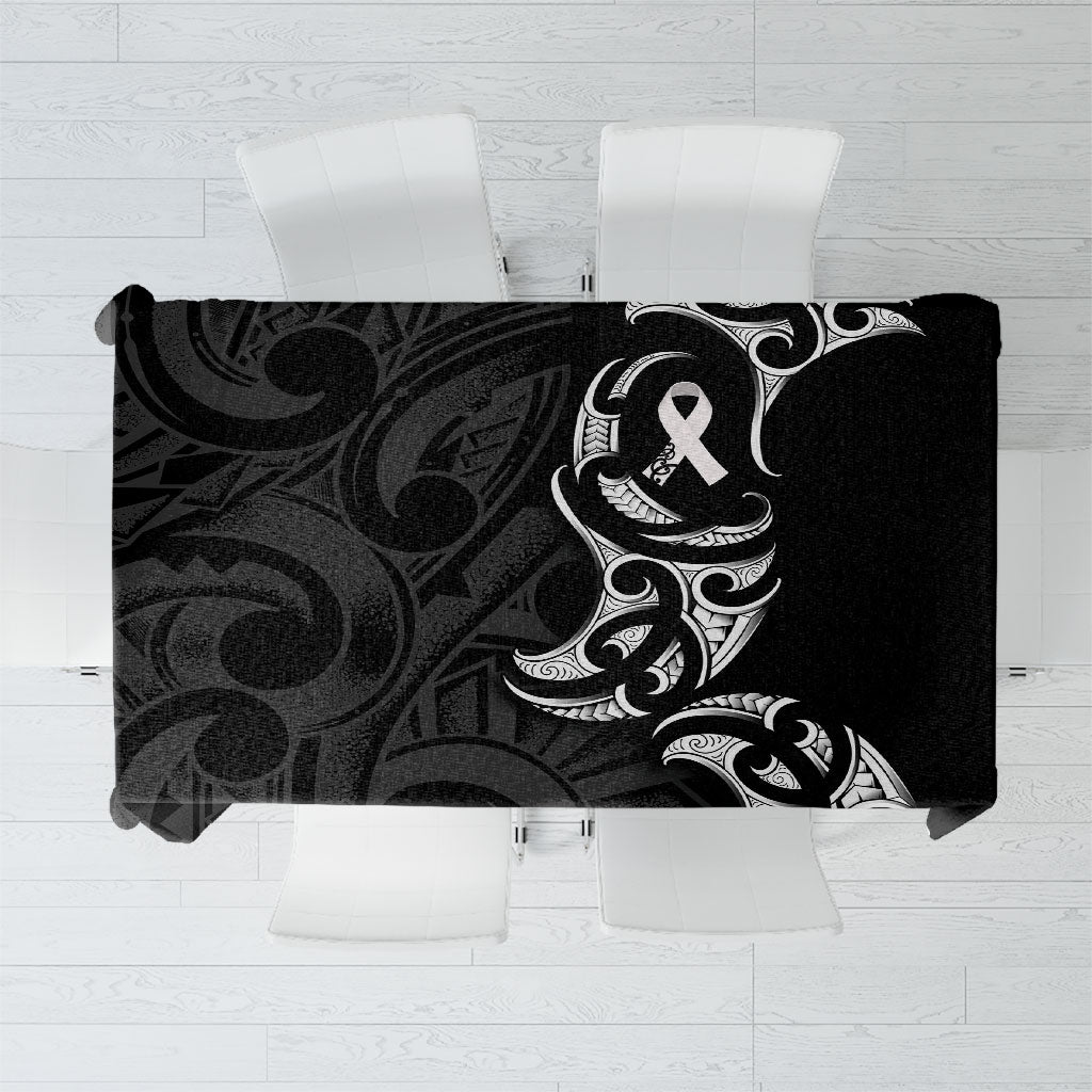 White Ribbon Day New Zealand Tablecloth Aotearoa Maori Pattern LT14 Black - Polynesian Pride