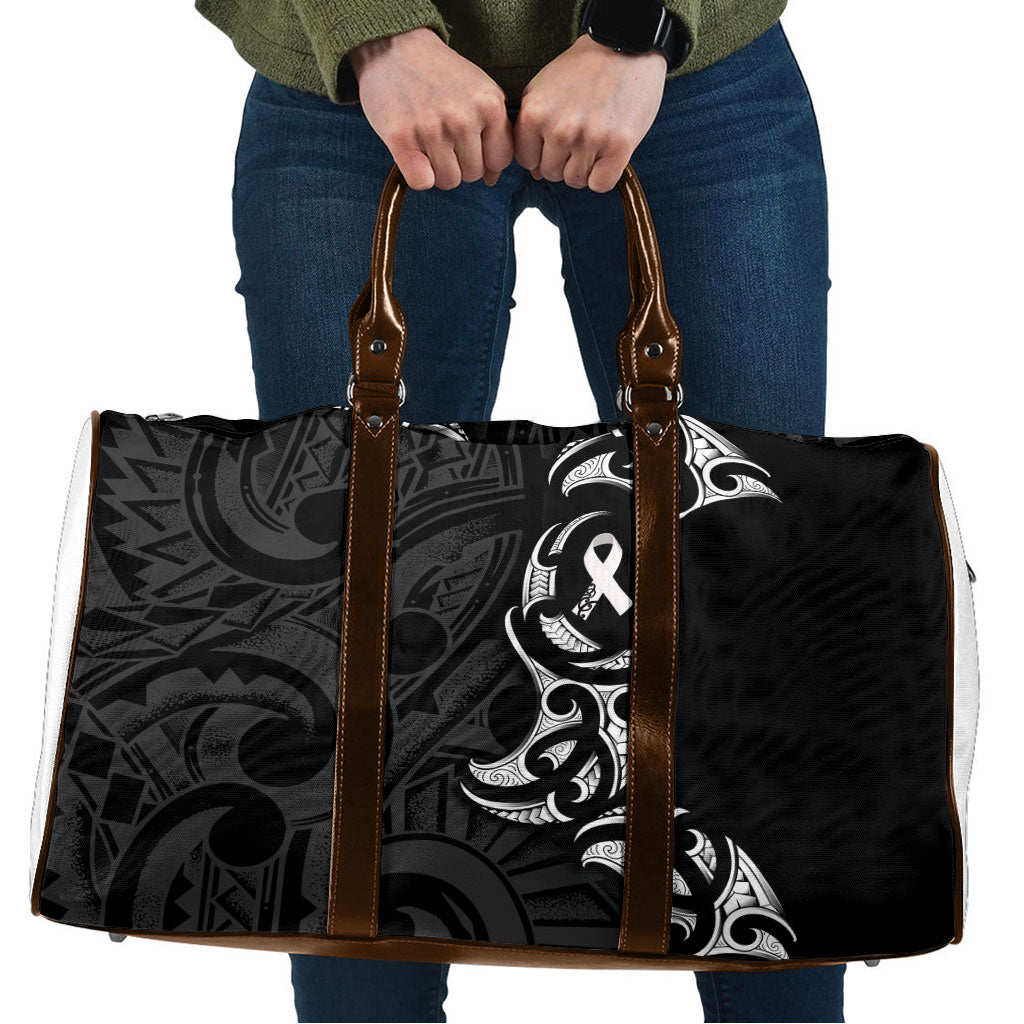 White Ribbon Day New Zealand Travel Bag Aotearoa Maori Pattern LT14 Black - Polynesian Pride