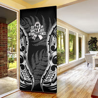 White Ribbon Day New Zealand Door Cover Respect Women Maori Pattern Black LT14 - Polynesian Pride
