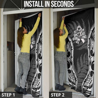 White Ribbon Day New Zealand Door Cover Respect Women Maori Pattern Black LT14 - Polynesian Pride