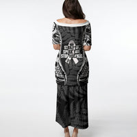 White Ribbon Day New Zealand Puletasi Respect Women Maori Pattern Black LT14 - Polynesian Pride