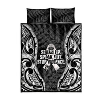White Ribbon Day New Zealand Quilt Bed Set Respect Women Maori Pattern Black LT14 - Polynesian Pride