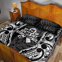 White Ribbon Day New Zealand Quilt Bed Set Respect Women Maori Pattern Black LT14 - Polynesian Pride