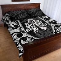 White Ribbon Day New Zealand Quilt Bed Set Respect Women Maori Pattern Black LT14 - Polynesian Pride