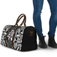 White Ribbon Day New Zealand Travel Bag Respect Women Maori Pattern Black LT14 - Polynesian Pride