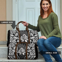 White Ribbon Day New Zealand Travel Bag Respect Women Maori Pattern Black LT14 - Polynesian Pride