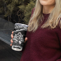 White Ribbon Day New Zealand Tumbler Cup Respect Women Maori Pattern Black LT14 - Polynesian Pride