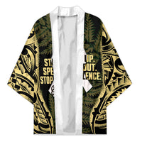 White Ribbon Day New Zealand Kimono Respect Women Maori Pattern Yellow LT14 Unisex Yellow - Polynesian Pride