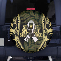 White Ribbon Day New Zealand Spare Tire Cover Respect Women Maori Pattern Yellow LT14 No hole Yellow - Polynesian Pride