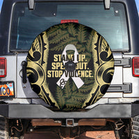 White Ribbon Day New Zealand Spare Tire Cover Respect Women Maori Pattern Yellow LT14 Yellow - Polynesian Pride
