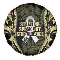 White Ribbon Day New Zealand Spare Tire Cover Respect Women Maori Pattern Yellow LT14 - Polynesian Pride
