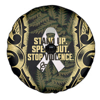 White Ribbon Day New Zealand Spare Tire Cover Respect Women Maori Pattern Yellow LT14 - Polynesian Pride