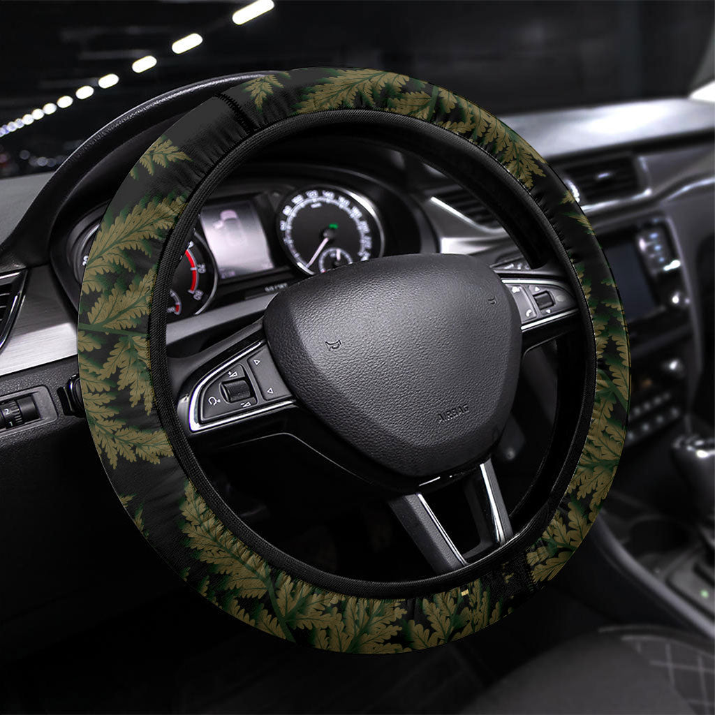 White Ribbon Day New Zealand Steering Wheel Cover Respect Women Maori Pattern Yellow LT14 Universal Fit Yellow - Polynesian Pride