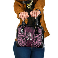 White Ribbon Day New Zealand Shoulder Handbag Respect Women Maori Pattern Pink LT14 One Size Pink - Polynesian Pride