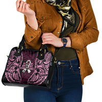 White Ribbon Day New Zealand Shoulder Handbag Respect Women Maori Pattern Pink LT14 - Polynesian Pride