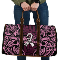 White Ribbon Day New Zealand Travel Bag Respect Women Maori Pattern Pink LT14 Pink - Polynesian Pride