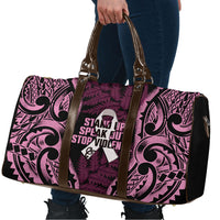 White Ribbon Day New Zealand Travel Bag Respect Women Maori Pattern Pink LT14 - Polynesian Pride