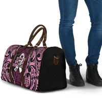 White Ribbon Day New Zealand Travel Bag Respect Women Maori Pattern Pink LT14 - Polynesian Pride