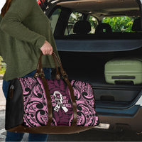 White Ribbon Day New Zealand Travel Bag Respect Women Maori Pattern Pink LT14 - Polynesian Pride