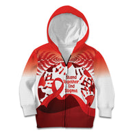 Red Ribbon Day New Zealand Kid Hoodie Stand Together End Stigma NZ Fern LT14 Zip Hoodie Red - Polynesian Pride