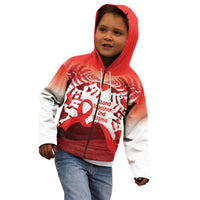 Red Ribbon Day New Zealand Kid Hoodie Stand Together End Stigma NZ Fern LT14 - Polynesian Pride