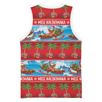 Hawaii Mele Kalikimaka Basketball Jersey Outrigger Canoe Santa Festive Palm Seamless LT14 - Polynesian Pride
