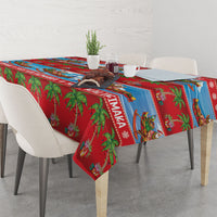 Hawaii Mele Kalikimaka Tablecloth Outrigger Canoe Santa Festive Palm Seamless LT14 - Polynesian Pride