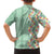 Menthol Green Aloha Hawaii Tiki Family Matching Summer Maxi Dress and Hawaiian Shirt Tropical Plumeria - Seamless Style