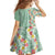 Menthol Green Aloha Hawaii Tiki Family Matching Summer Maxi Dress and Hawaiian Shirt Tropical Plumeria - Seamless Style