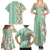 Menthol Green Aloha Hawaii Tiki Family Matching Summer Maxi Dress and Hawaiian Shirt Tropical Plumeria - Seamless Style