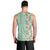 Menthol Green Aloha Hawaii Tiki Men Tank Top Tropical Plumeria - Seamless Style