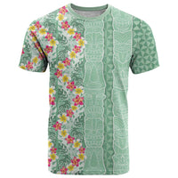 Menthol Green Aloha Hawaii Tiki T Shirt Tropical Plumeria - Seamless Style LT14 Green - Polynesian Pride