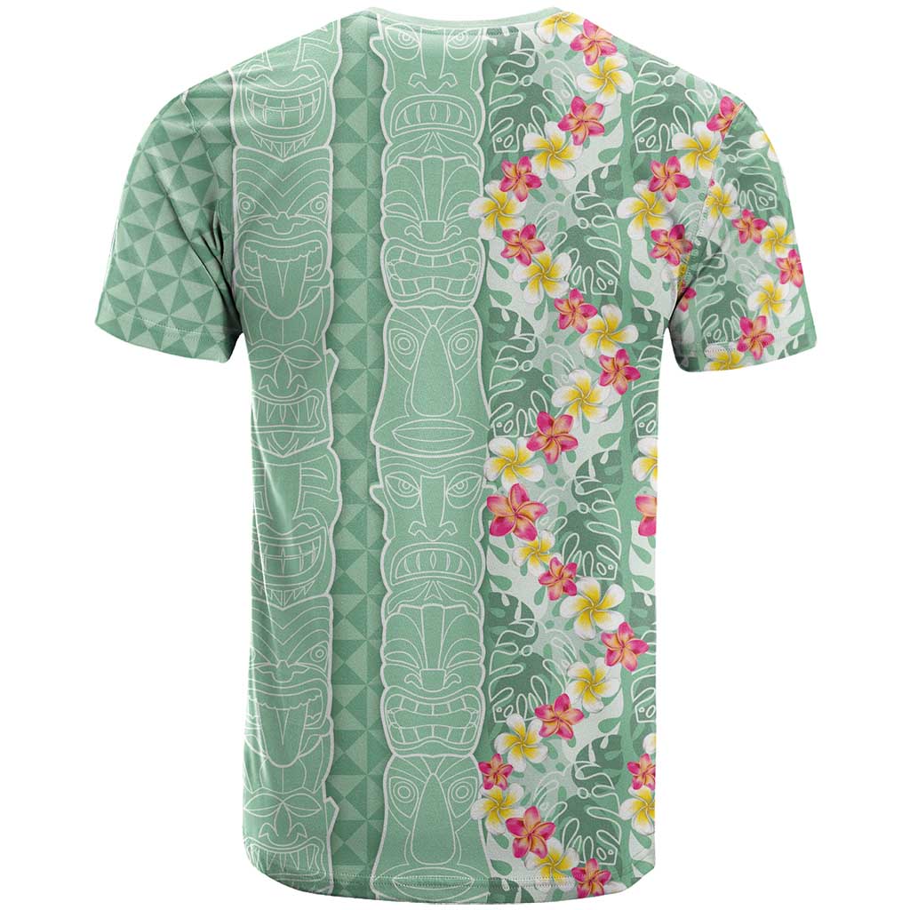 Menthol Green Aloha Hawaii Tiki T Shirt Tropical Plumeria - Seamless Style LT14 - Polynesian Pride