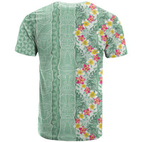 Menthol Green Aloha Hawaii Tiki T Shirt Tropical Plumeria - Seamless Style LT14 - Polynesian Pride