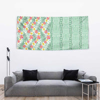 Menthol Green Aloha Hawaii Tiki Tapestry Tropical Plumeria - Seamless Style LT14 - Polynesian Pride
