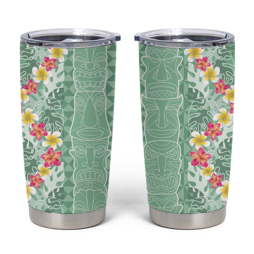 Menthol Green Aloha Hawaii Tiki Tumbler Cup Tropical Plumeria - Seamless Style LT14 Green - Polynesian Pride