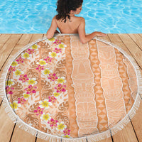 Orange Chiffon Aloha Hawaii Tiki Beach Blanket Tropical Plumeria - Seamless Style LT14 - Polynesian Pride