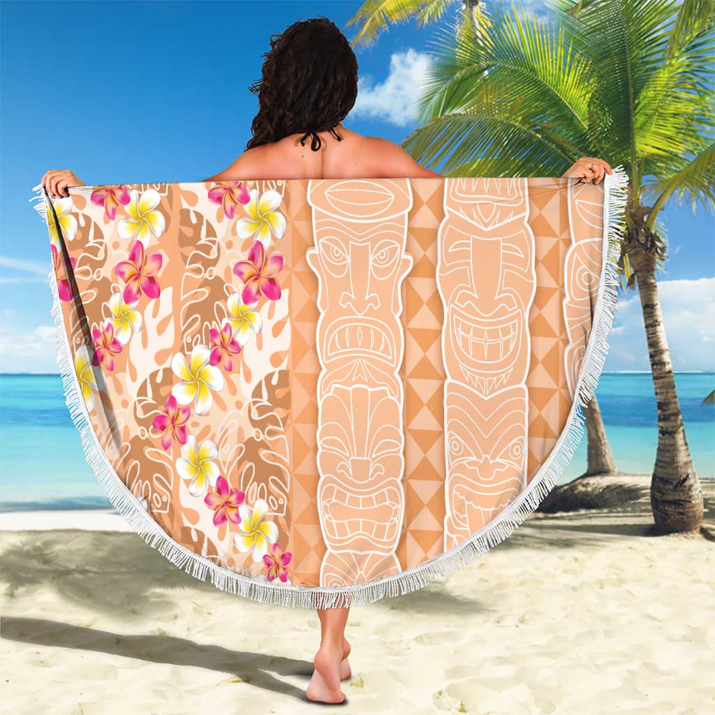 Orange Chiffon Aloha Hawaii Tiki Beach Blanket Tropical Plumeria - Seamless Style LT14 - Polynesian Pride
