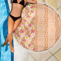 Orange Chiffon Aloha Hawaii Tiki Beach Blanket Tropical Plumeria - Seamless Style LT14 - Polynesian Pride